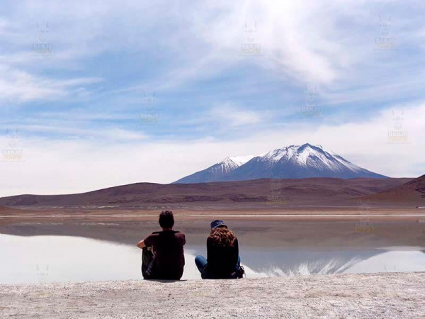 Beautiful lagoon seen during La Paz to Uyuni via Sajama tour